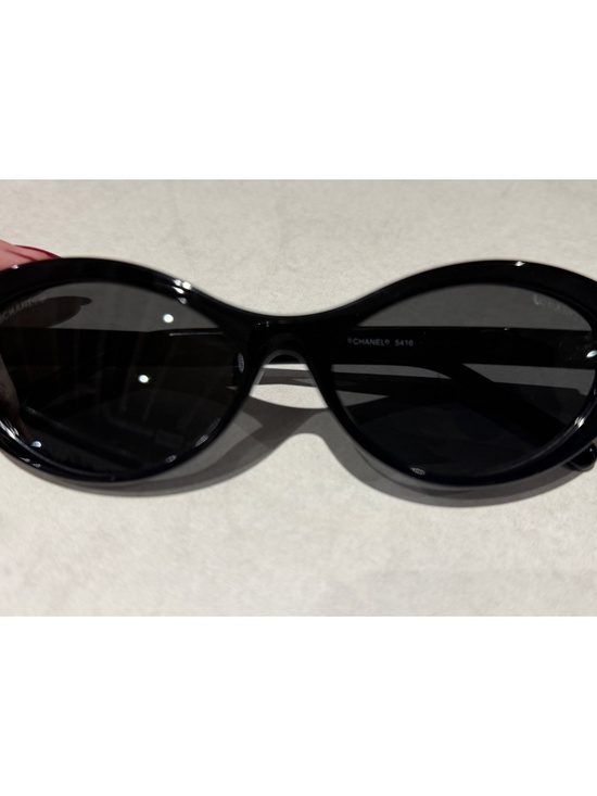 CHANEL Black Acetate Oval Cat Eye Sunglasses Style 5416~ NEW main image 3